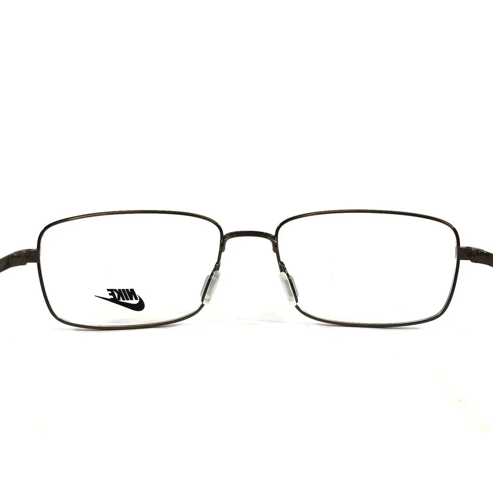 Nike Eyeglasses Frames 8025 215 Bronze Brown Rectangle Wire Rim 54-17-140